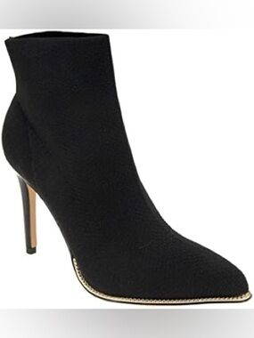 BCBG Black Hilston Knit Pointed-Toe Sock Booties - Women's